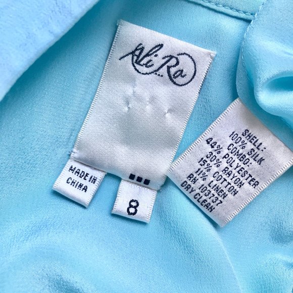 Anthropologie 8 Silk Alice in Wonderland Dress July 4th White Blue - Picture 10 of 11